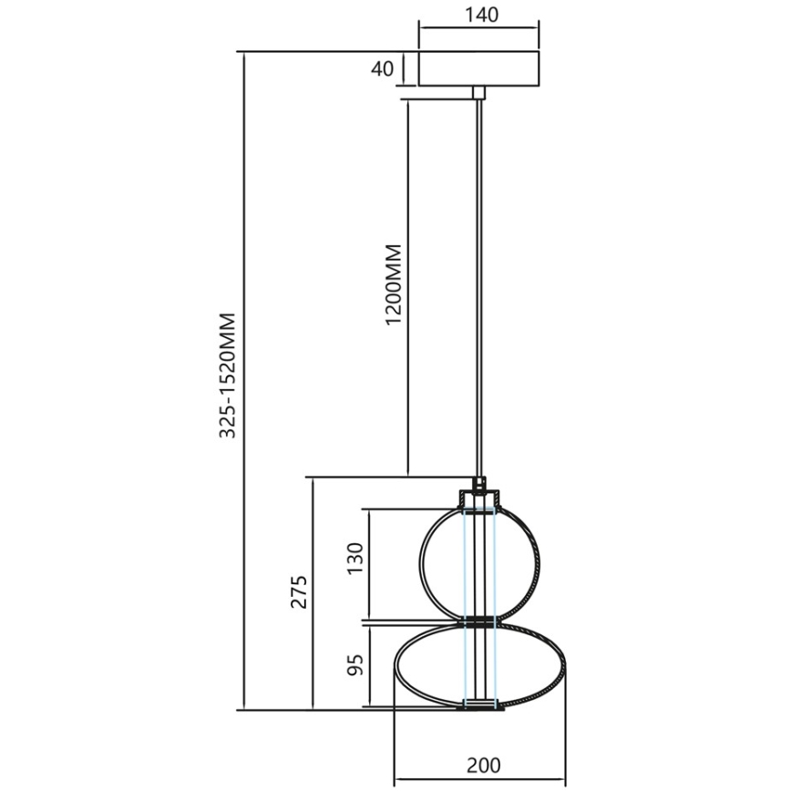 LED Lestenec na vrvici DAPHNE LED/12W/230V zlata