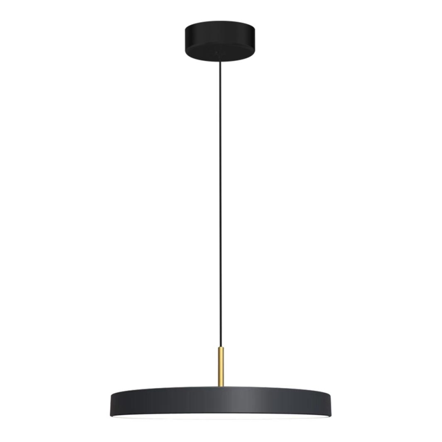 LED Lestenec na vrvici DISC LED/38W/230V pr. 45 cm črna