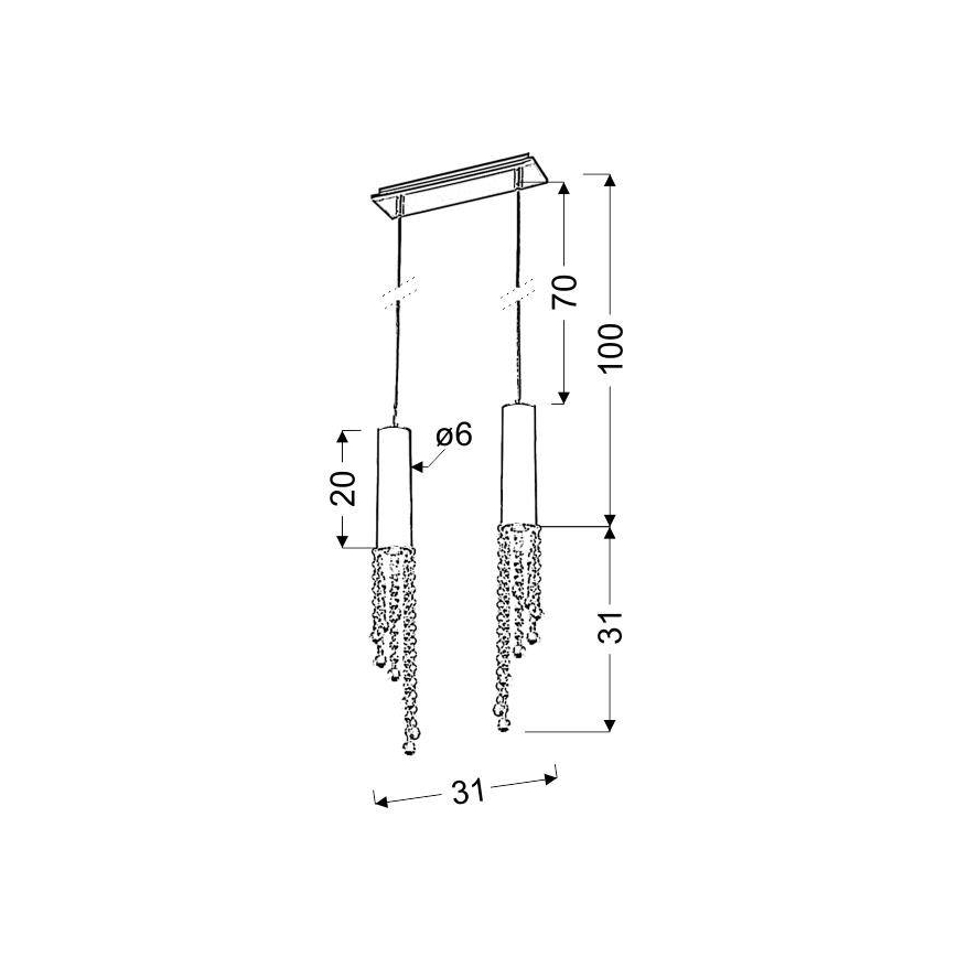 LED Lestenec na vrvici DUERO 2xLED/3W/230V
