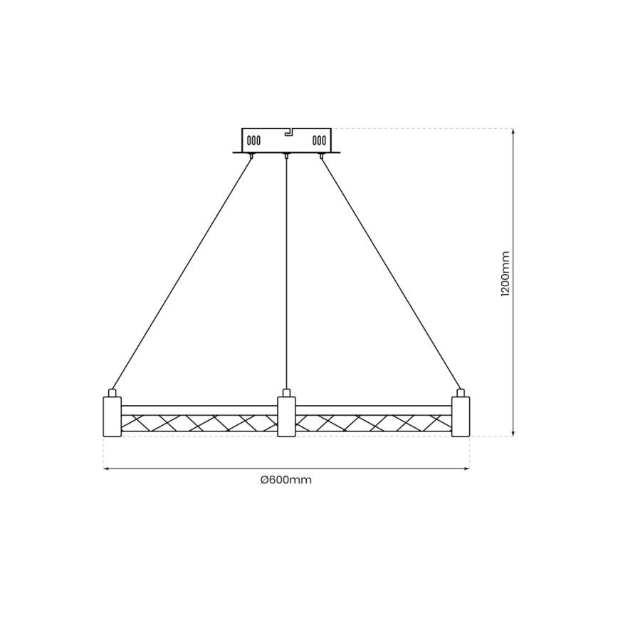 LED Lestenec na vrvici ELEGANCE LED/36W/230V pr. 60 cm zlata