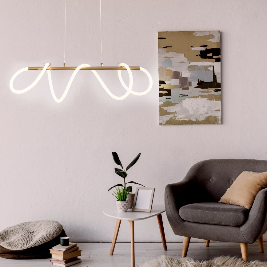 LED Lestenec na vrvici EMMA LED/38W/230V zlata