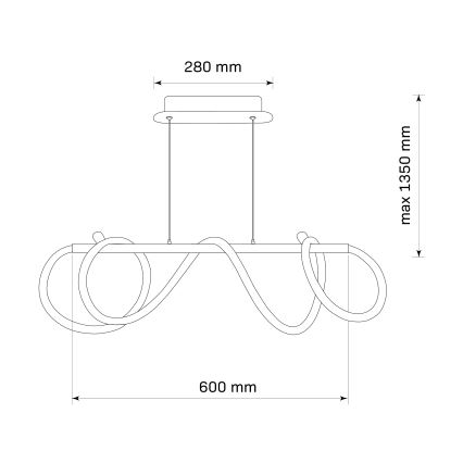 LED Lestenec na vrvici EMMA LED/38W/230V zlata