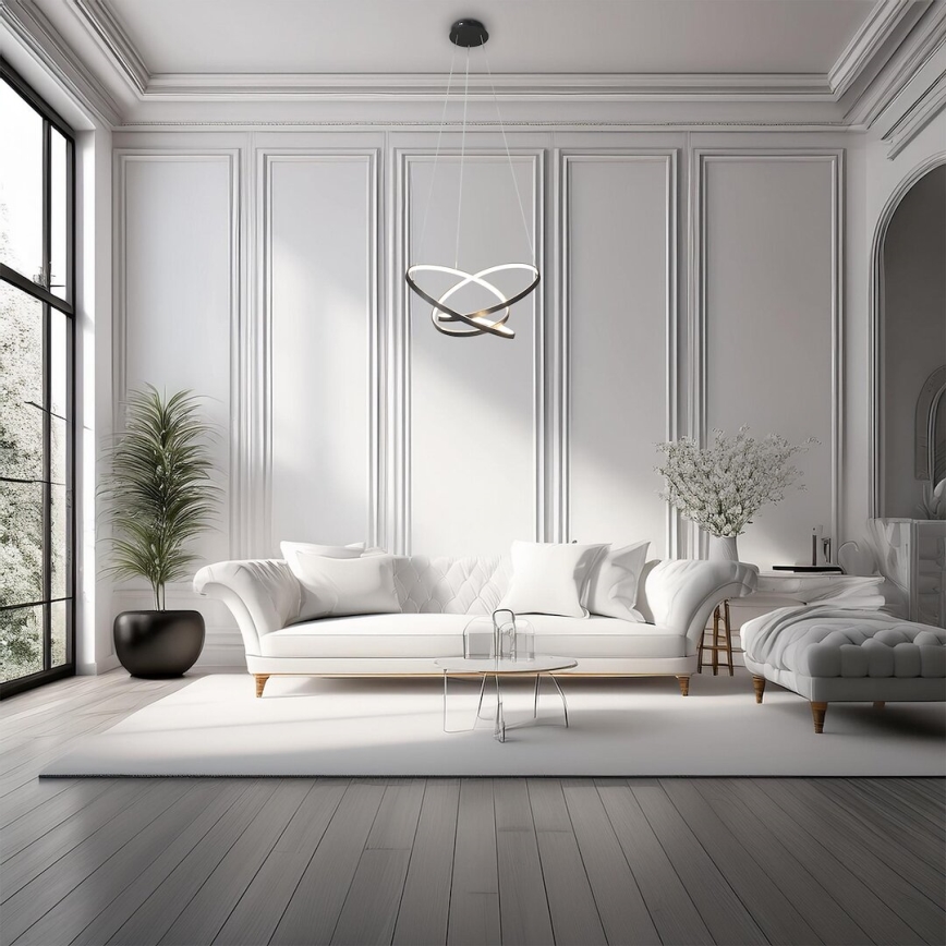 LED Lestenec na vrvici EMPOLI LED/55W/230V črna