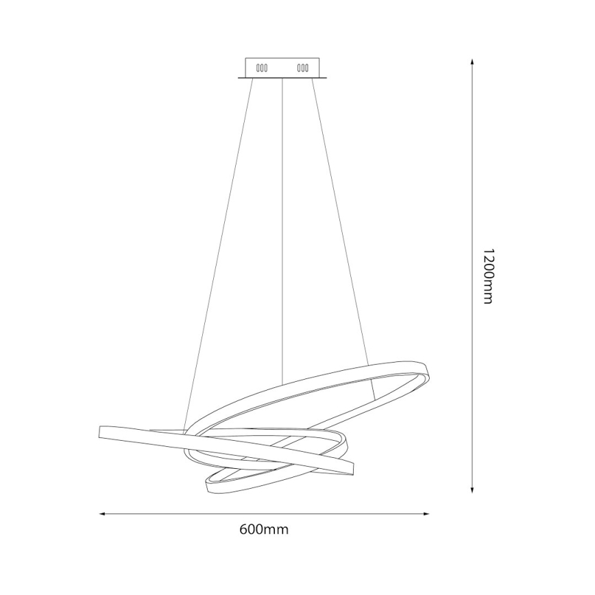 LED Lestenec na vrvici EMPOLI LED/55W/230V črna