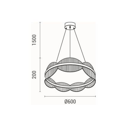 LED Lestenec na vrvici FIRENZE LED/60W/230V 3000K pr. 60 cm