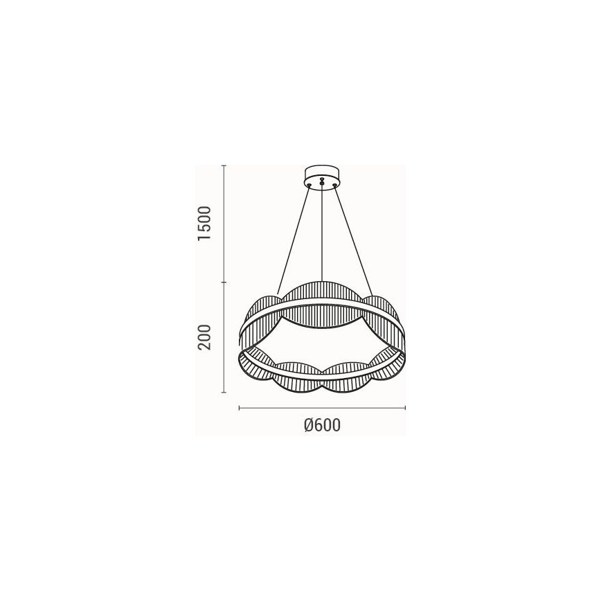 LED Lestenec na vrvici FIRENZE LED/60W/230V 3000K pr. 60 cm