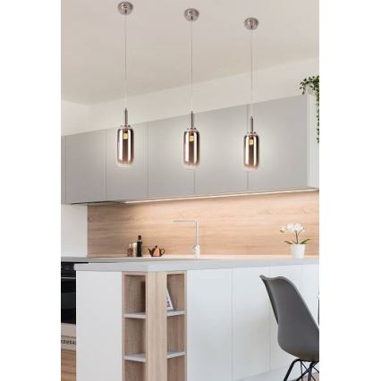 LED Lestenec na vrvici FIUGGI LED/6W/230V siva