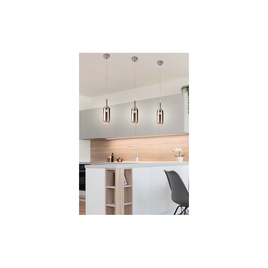 LED Lestenec na vrvici FIUGGI LED/6W/230V siva