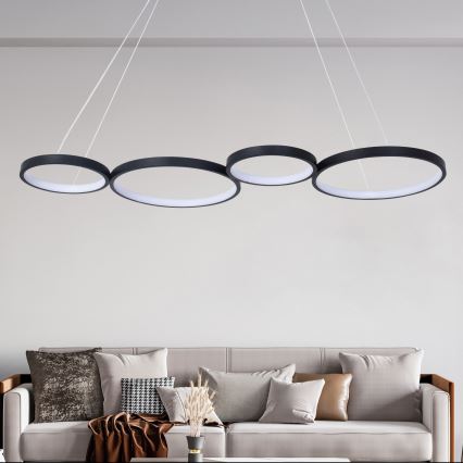 LED Lestenec na vrvici FLAMENCO LED/42W/230V 4000K črna