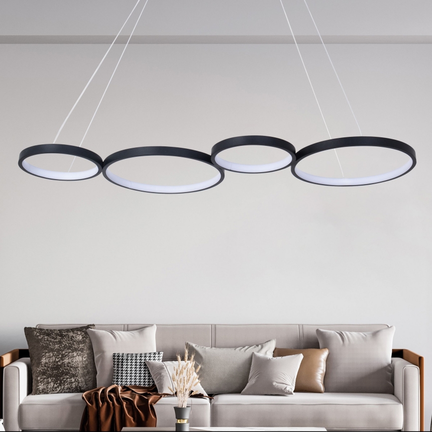 LED Lestenec na vrvici FLAMENCO LED/42W/230V 4000K črna