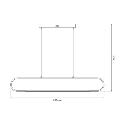 LED Lestenec na vrvici FRAME LED/42W/230V črna
