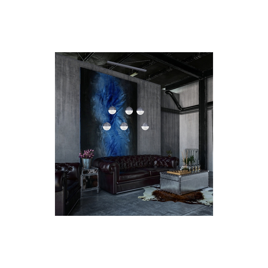 LED Lestenec na vrvici FURNI 6xLED/5W/230V