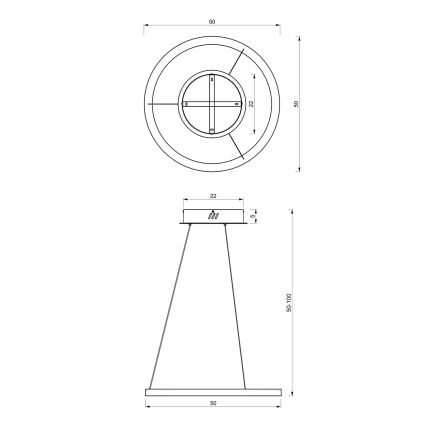 LED Lestenec na vrvici GALAXIA LED/26W/230V črna