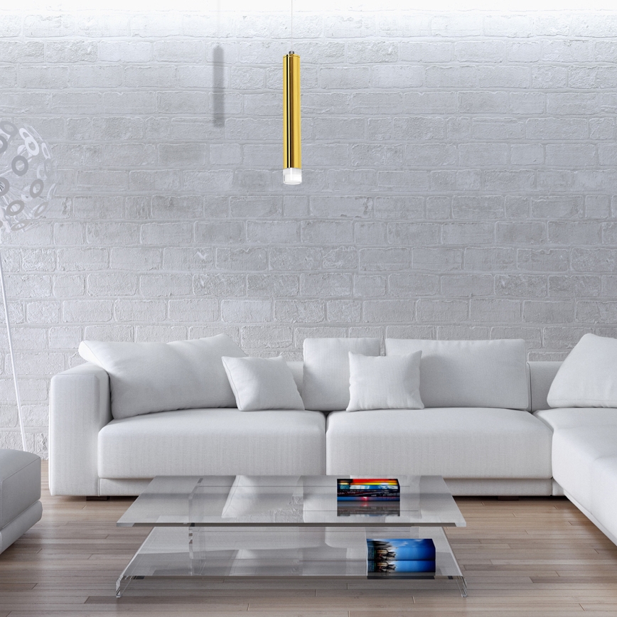 LED Lestenec na vrvici GOLDIE 1xLED/5W/230V zlat