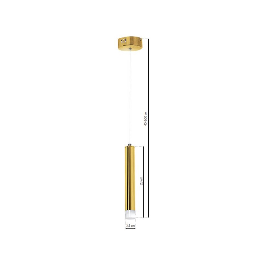 LED Lestenec na vrvici GOLDIE 1xLED/5W/230V zlat