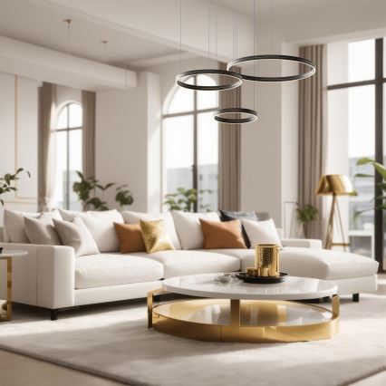 LED Lestenec na vrvici GRAVITY LED/108W/230V črna