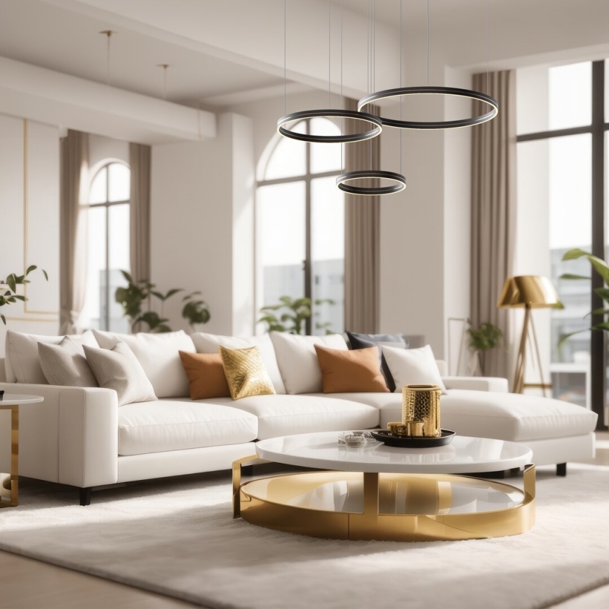 LED Lestenec na vrvici GRAVITY LED/108W/230V črna