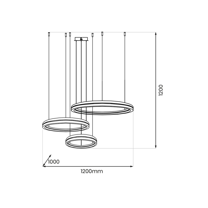 LED Lestenec na vrvici GRAVITY LED/108W/230V črna