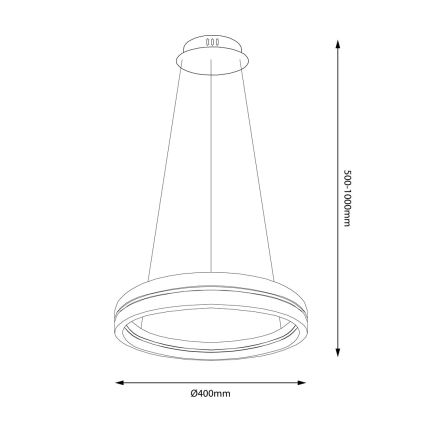 LED Lestenec na vrvici GRAVITY LED/36W/230V črna