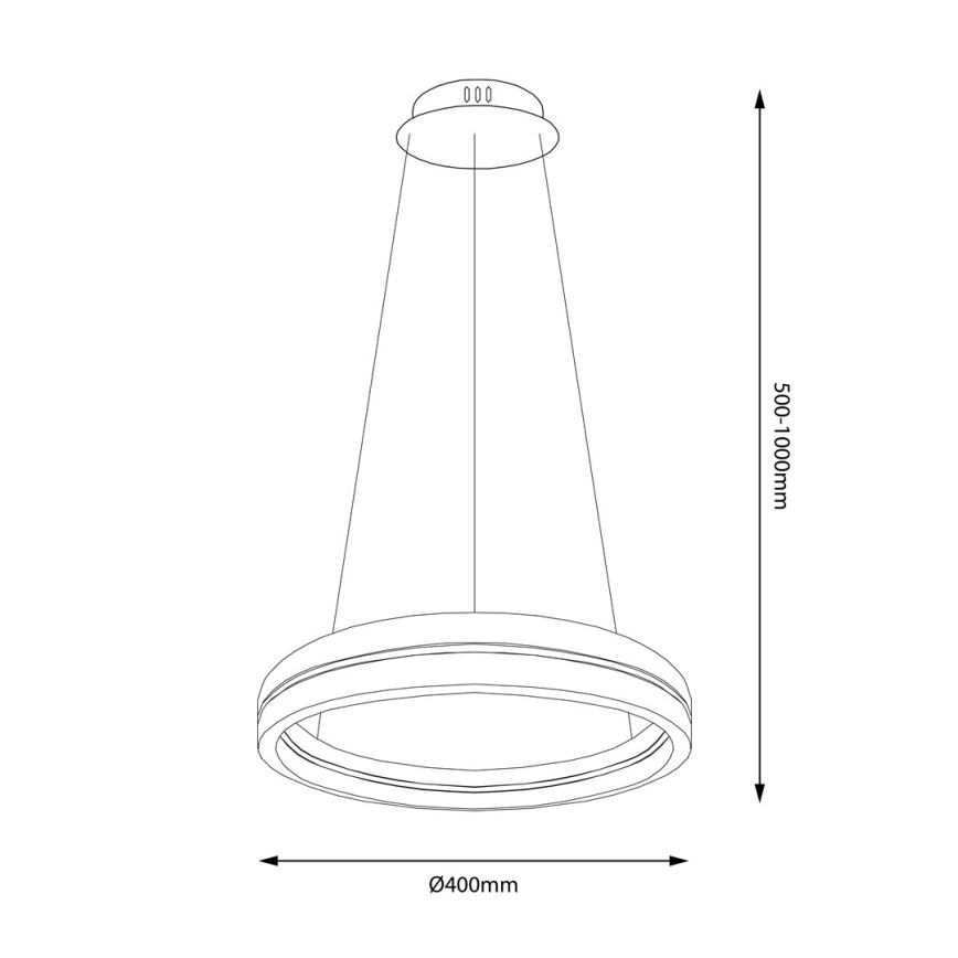 LED Lestenec na vrvici GRAVITY LED/36W/230V črna