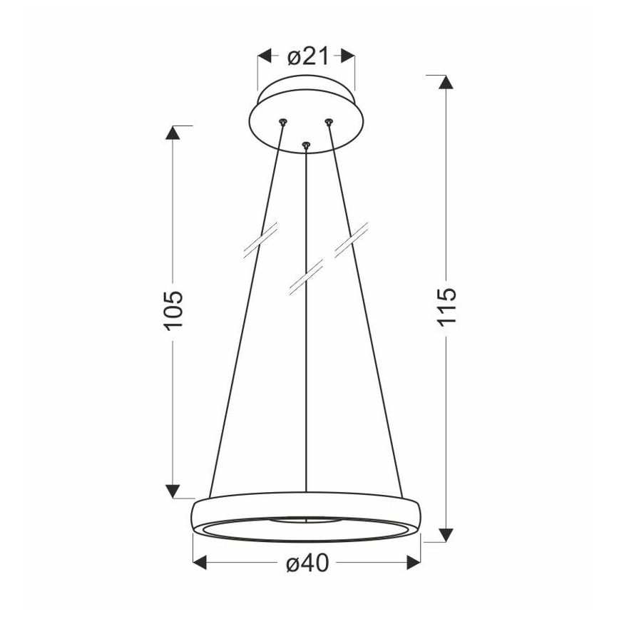 LED Lestenec na vrvici HASHIM LED/22W/230V pr. 40 cm baker