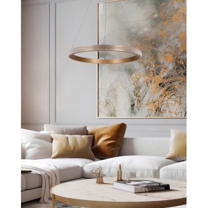 LED Lestenec na vrvici HASHIM LED/34W/230V pr. 60 cm baker