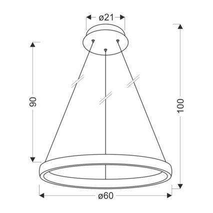LED Lestenec na vrvici HASHIM LED/34W/230V pr. 60 cm baker