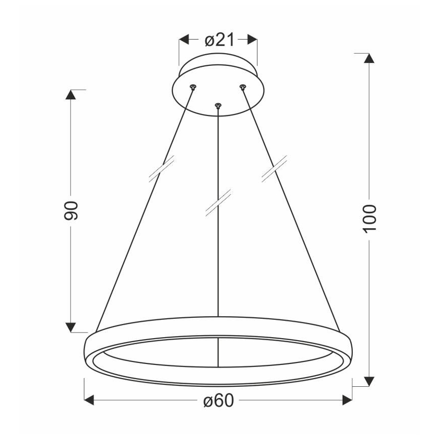 LED Lestenec na vrvici HASHIM LED/34W/230V pr. 60 cm baker