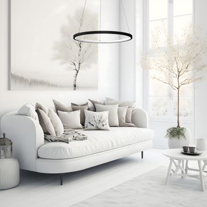 LED Lestenec na vrvici HOOP LED/27W/230V pr. 50 cm 4000K črna
