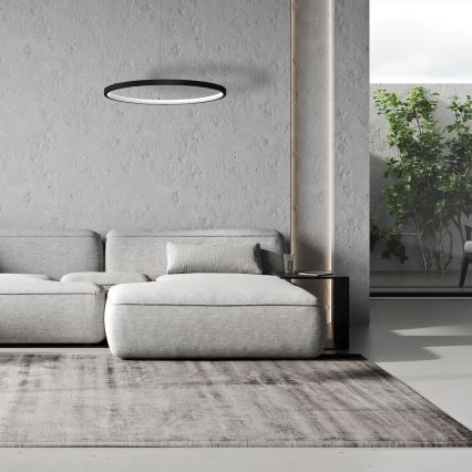 LED Lestenec na vrvici HOOP LED/27W/230V pr. 50 cm 4000K črna
