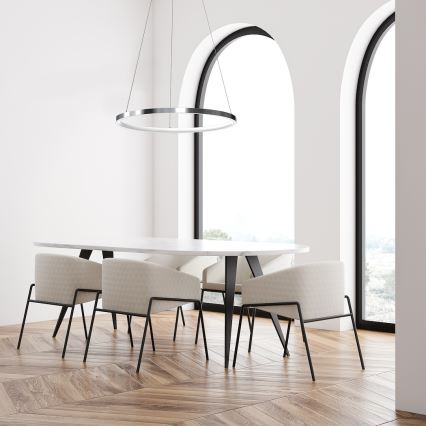 LED Lestenec na vrvici HOOP LED/27W/230V pr. 50 cm 4000K sijajni krom