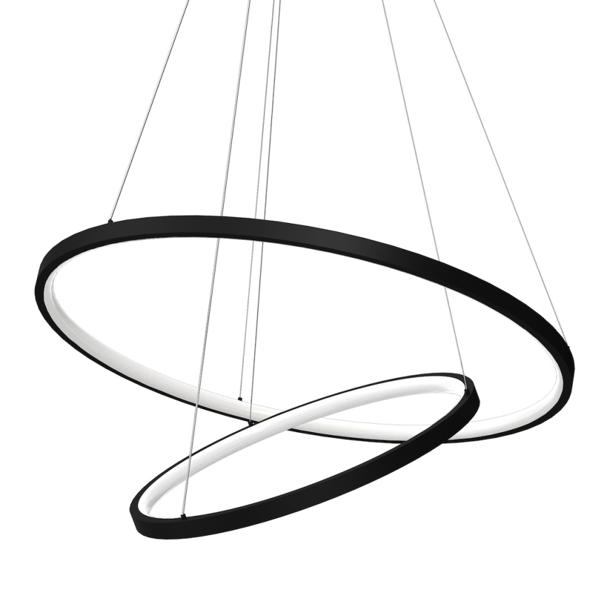 LED Lestenec na vrvici HOOP LED/51W/230V pr. 60 cm 4000K črna