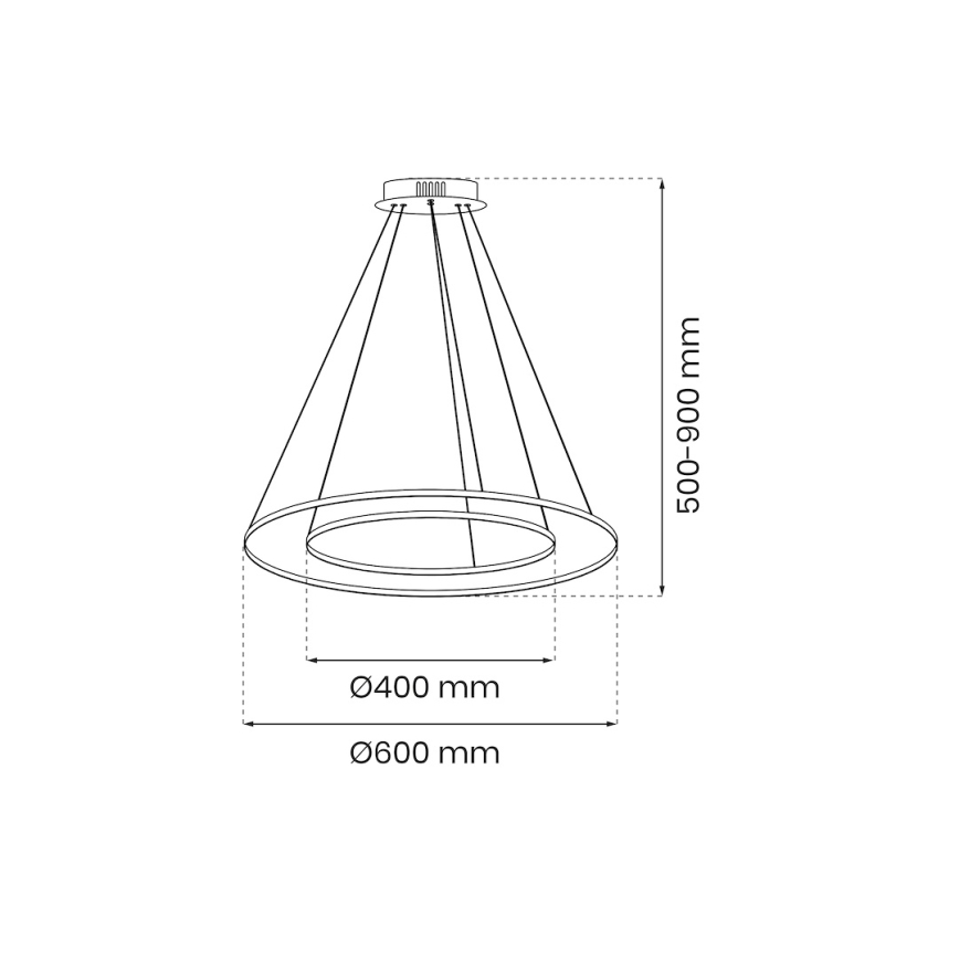 LED Lestenec na vrvici HOOP LED/51W/230V pr. 60 cm 4000K zlata