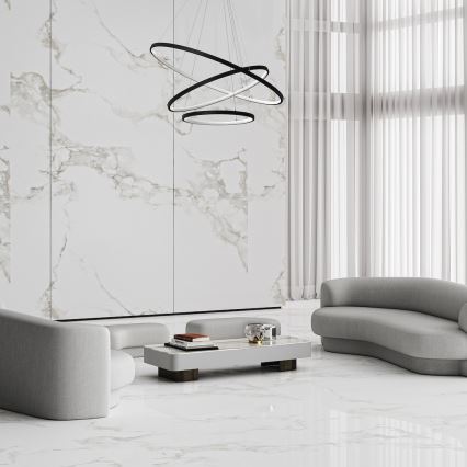 LED Lestenec na vrvici HOOP LED/93W/230V pr. 60 cm 4000K črna