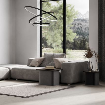 LED Lestenec na vrvici HOOP LED/93W/230V pr. 60 cm 4000K črna