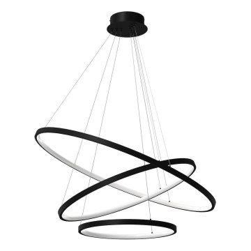 LED Lestenec na vrvici HOOP LED/93W/230V pr. 80 cm 4000K črna