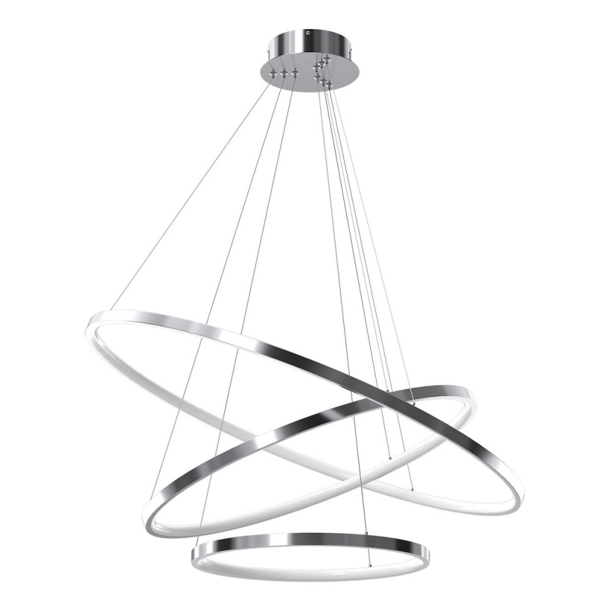 LED Lestenec na vrvici HOOP LED/93W/230V pr. 80 cm 4000K sijajni krom