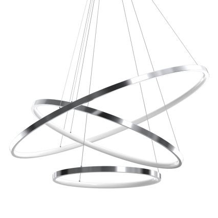 LED Lestenec na vrvici HOOP LED/93W/230V pr. 80 cm 4000K sijajni krom