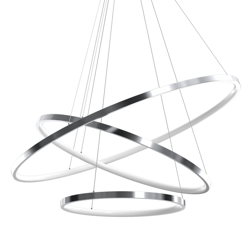 LED Lestenec na vrvici HOOP LED/93W/230V pr. 80 cm 4000K sijajni krom