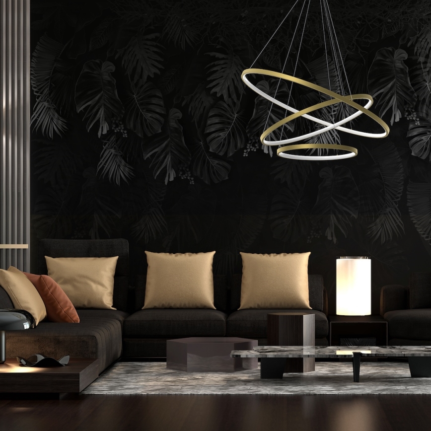 LED Lestenec na vrvici HOOP LED/93W/230V pr. 80 cm 4000K zlata