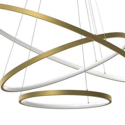LED Lestenec na vrvici HOOP LED/93W/230V pr. 80 cm 4000K zlata