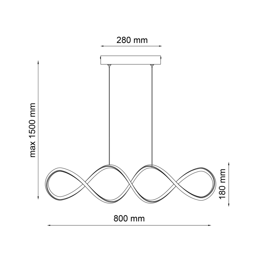 LED Lestenec na vrvici INFINITO LED/34W/230V črna