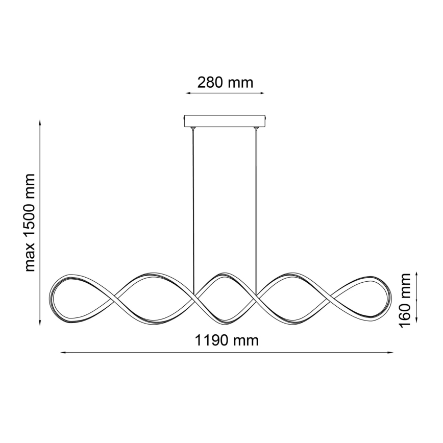 LED Lestenec na vrvici INFINITO LED/43W/230V črna