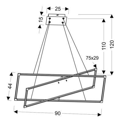 LED Lestenec na vrvici KSEROS LED/45W/230V