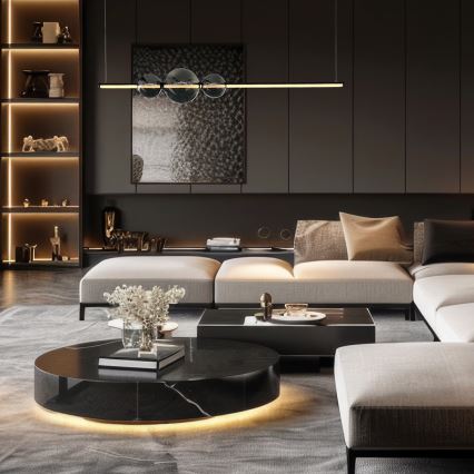 LED Lestenec na vrvici KUGEL LED/30W/230V črna
