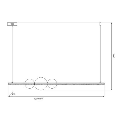 LED Lestenec na vrvici KUGEL LED/30W/230V črna