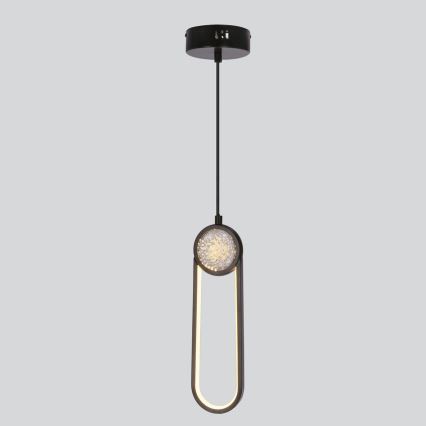 LED Lestenec na vrvici LACRIMA LED/15W/230V 3000K črna