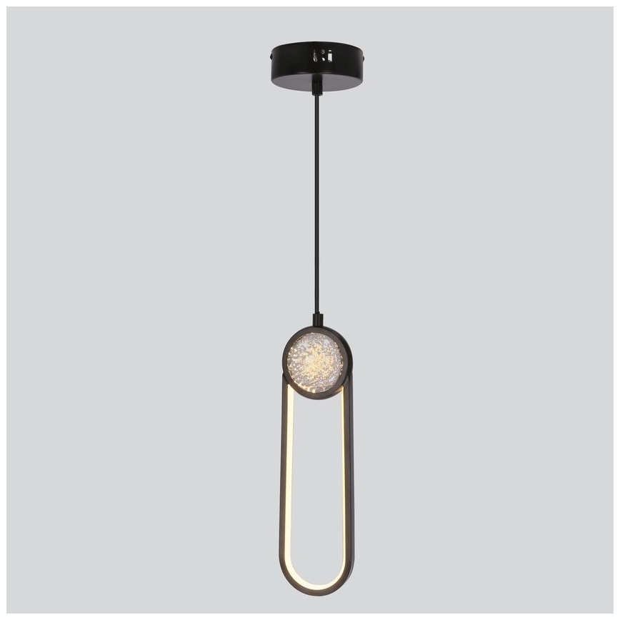 LED Lestenec na vrvici LACRIMA LED/15W/230V 3000K črna