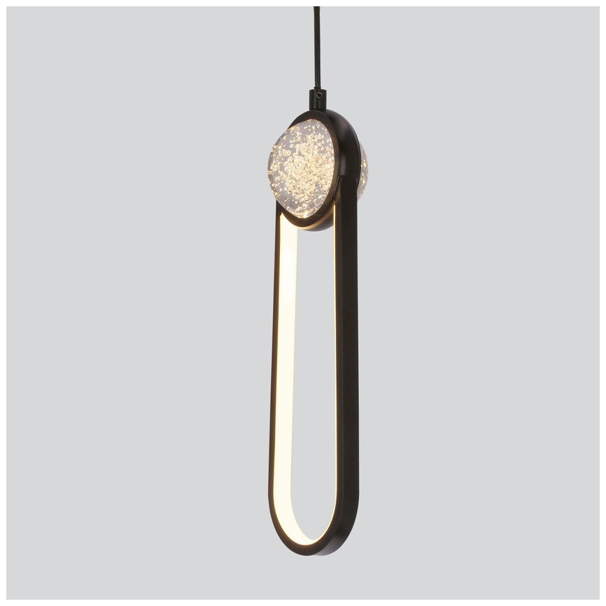 LED Lestenec na vrvici LACRIMA LED/15W/230V 3000K črna
