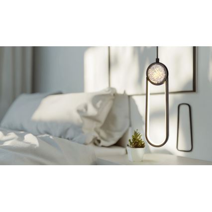 LED Lestenec na vrvici LACRIMA LED/15W/230V 3000K črna
